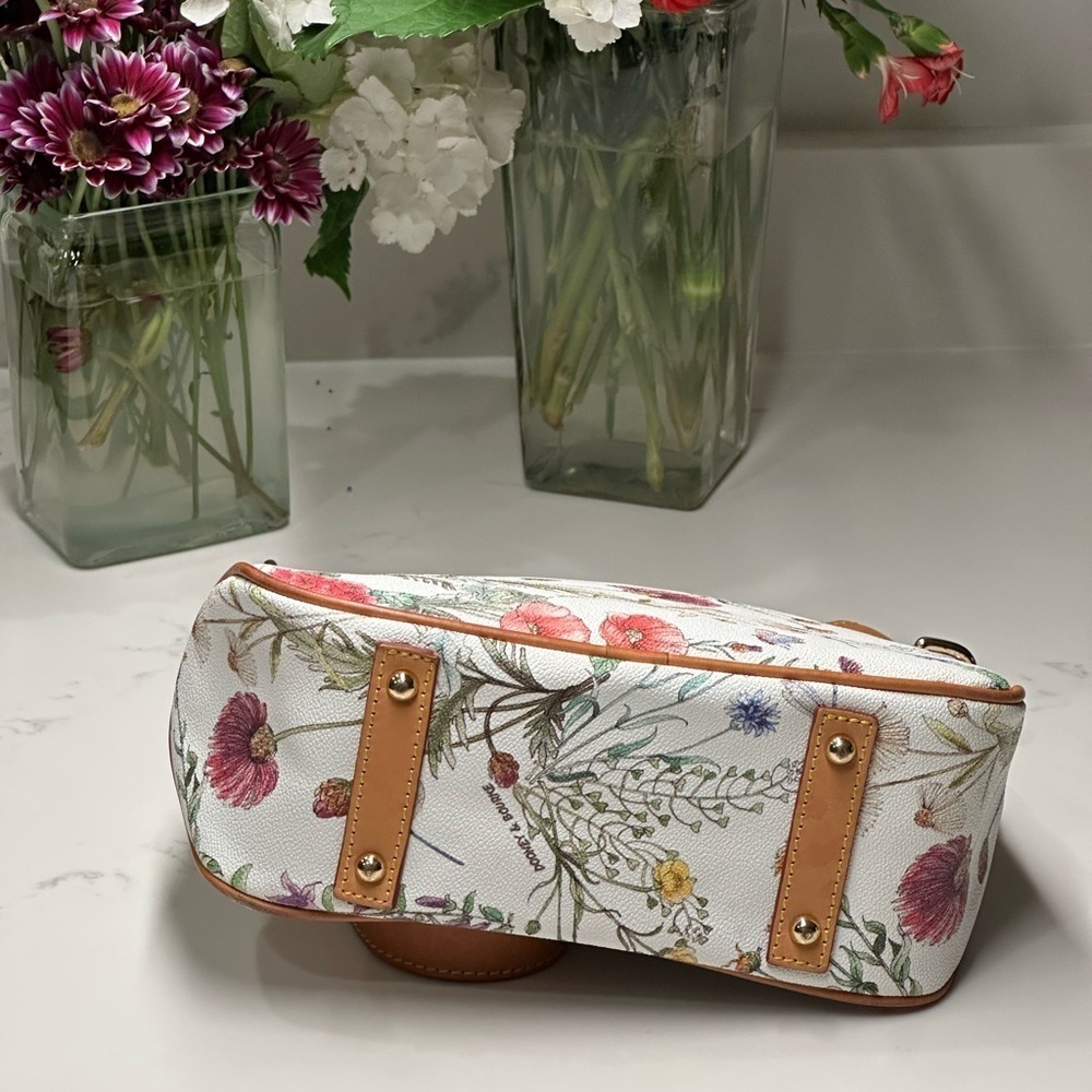 Dooney & Bourke Floral Leather Shoulder Bag + D & B Dusty - Picture 7 of 11